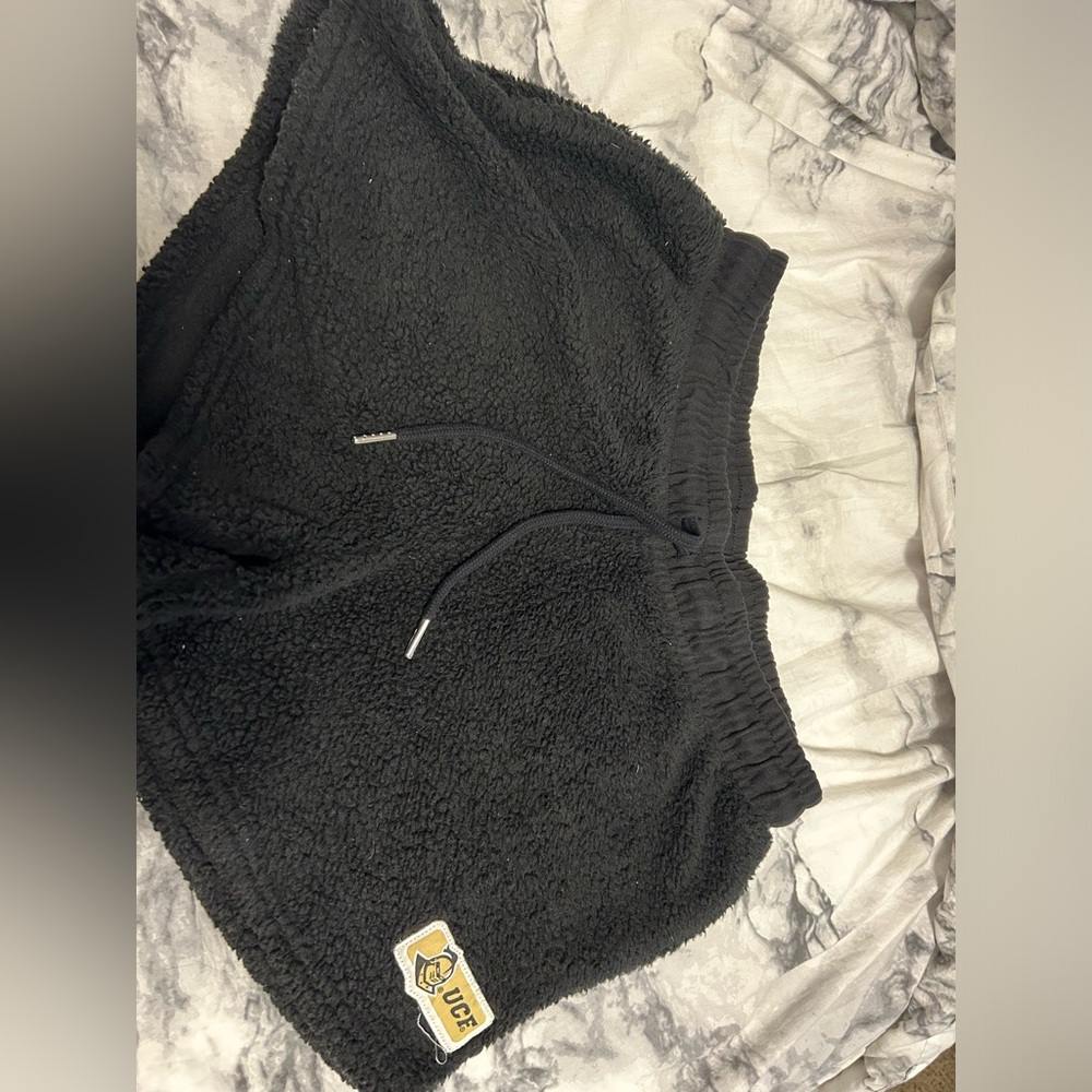 Black fuzzy UCF Shorts